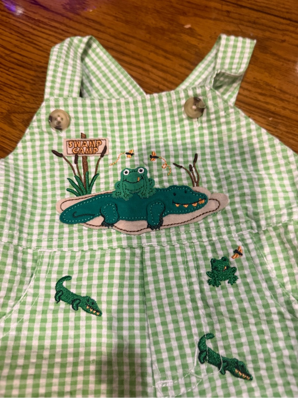 6 for $10 Green Frog Overalls - Picture 2 of 3